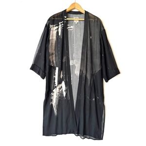 Go by Go Silk abstract print kimono topper duster